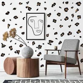DEIKOKA Cheetah Wall Stickers Animal Print Leopard Dot Wall Decals Removable Vinyl Wall Stickers for Bedroom Living Room Home Office DIY Wall Decoration