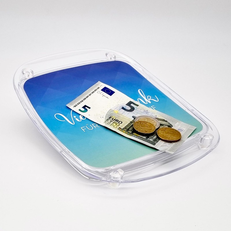 WIRKSAM WERBEN Payment Plate, Cashier Plate, Money Tray for Retail,