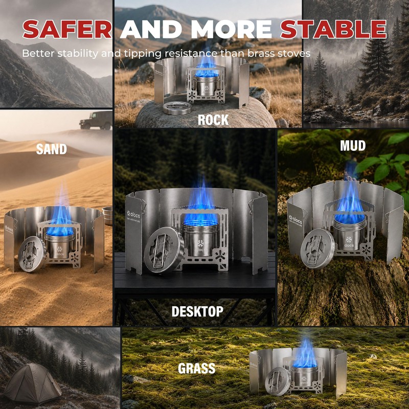 ALOCS 2250W Alcohol Stove Set with Foldable Windscreen & Stand
