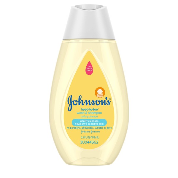 Johnson's Head-to-Toe Gentle Baby Wash & Shampoo, Travel-Size Bottle 3.4 fl. Oz (Pack of 12)