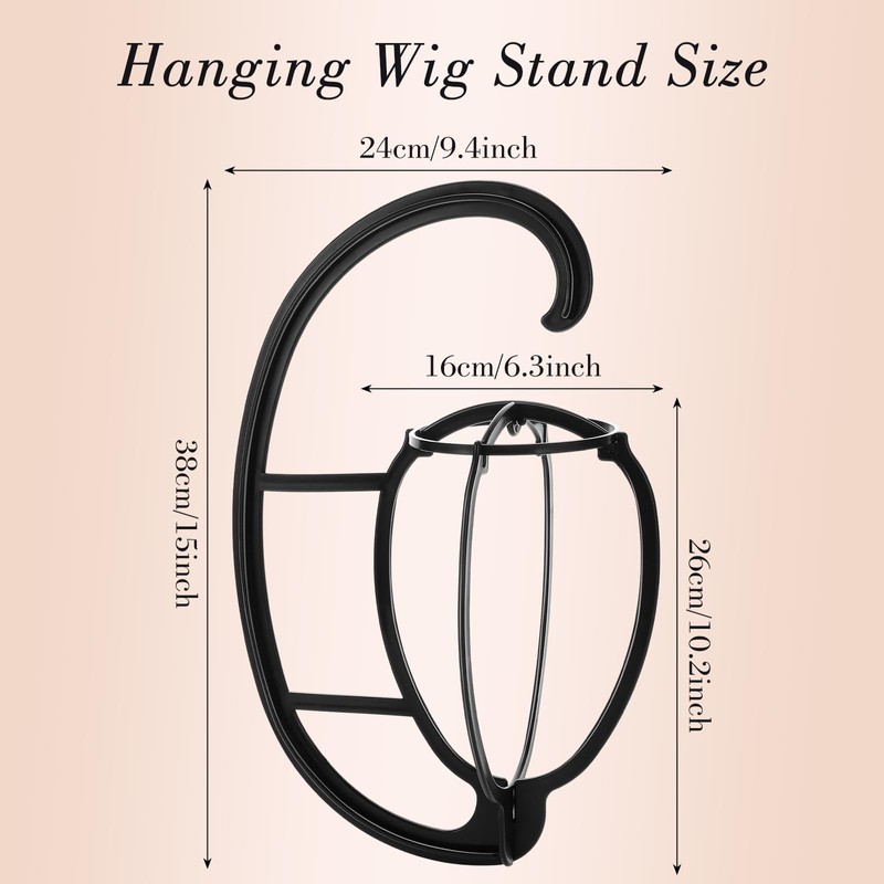 obeoby Wig Hanger, Hanging Wig Stand Portable Hanging Stand For