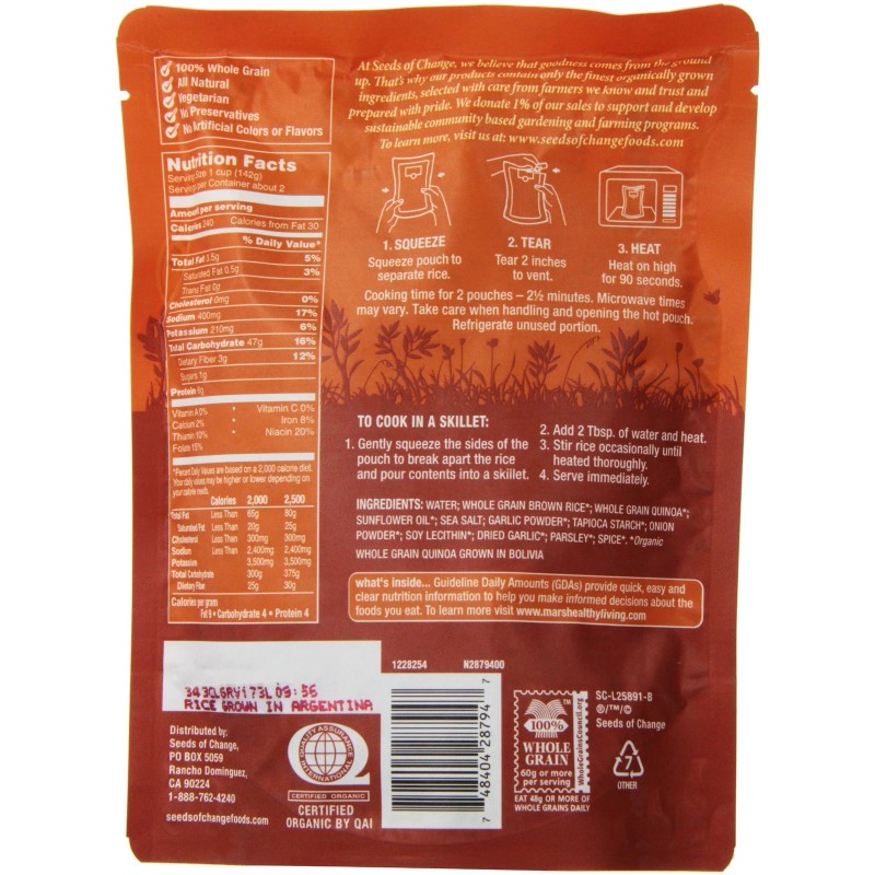Seeds of Change Quinoa & Brown Rice with garlic, 8.5