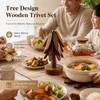 Tree Design Wooden Trivet Set for Hot Dishes – Decorative
