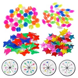 JAHEMU Spoke Accessories, Bicycle Beads, Wheel Spoke Beads, Bicycle, Bike Decoration, Approximately 133 Pieces