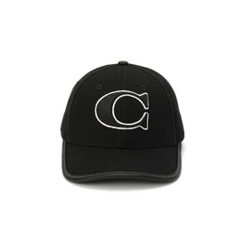 Coach Women's C Cotton Canvas Baseball HAT, Black, XS/S