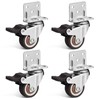 TOYMYTOY L-Shaped Caster 4 Pieces, Load Capacity 132.3 lbs (60