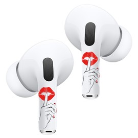 ROCKMAX for AirPods Pro 2 Skin Accessories, Hushing Gesture Decal Sticker for AirPods, Unique Gifts for Women and Girls, Customized Tattoos Compatible to AirPods Pro 2nd Generation Case Cover