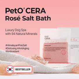 PetO'Cera Rosé Salt Bath for Dogs, Himalayan Pink Salt, Relaxing & Soothing Relief for Irritated Skin, Loved by Top Korean Groomers – Easy Breezy, Professional Spa Care at Home (3.3 lbs / 1.5kg)