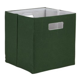 DII cubeta de Almacenamiento Plegable de poliéster, sólido, Ligero y Duradero, Cuadrado Grande, 13 x 13 x 13 Pulgadas, Verde Cazador