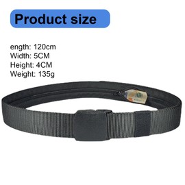 aiyraa Money Belt with Hidden Compartment - Adjustable Nylon Belt for Men and Women, Perfect for Travel - Money Belts with Secret Zipped Pocket, Non-Metal Buckle for Extra Security.