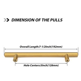 Goldenwarm LS201GD128 Kitchen Handles, Furniture Handles, Stainless Steel, 10 x 128 mm, .