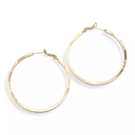 Sparkle Hoop Earrings Gold Plated Sparkle Round Hoop Earrings