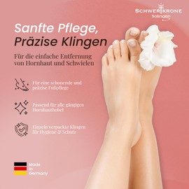 SCHWERTKRONE Callus Planer Blades [Made in Solingen - Germany] - Callus Planer Blades - Callus Planer Replacement Blades - Professional Blades with Premium Quality - Individually Packed (Pack of 80)