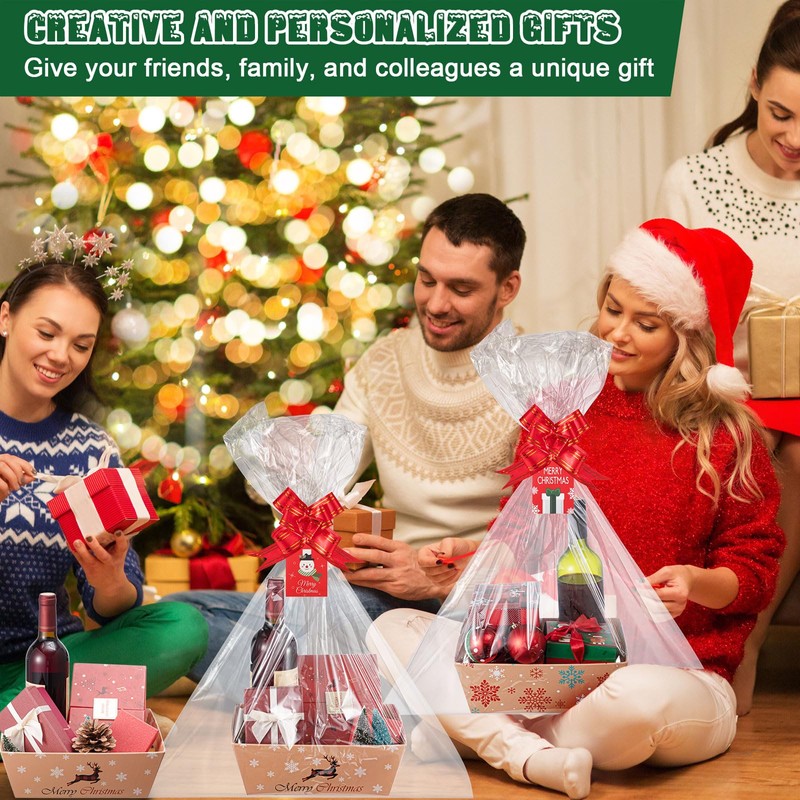 Cholemy 12 Sets Large Christmas Basket for Gift Empty Gift