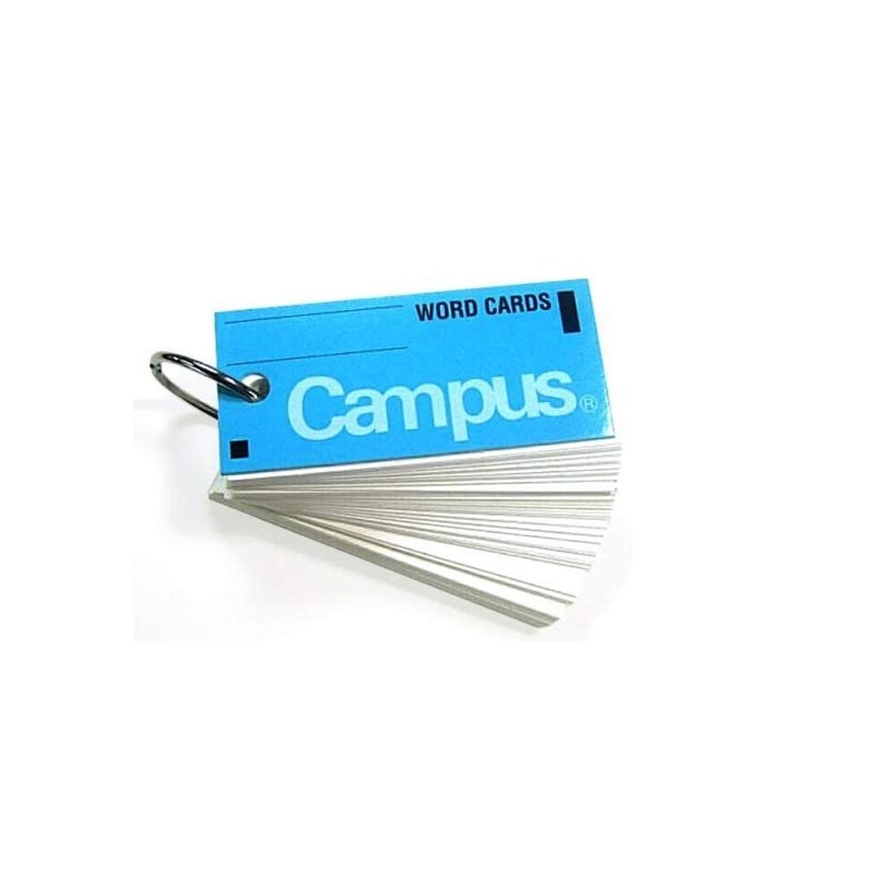 Kokuyo Word Cards, Medium, Card Ring Binding, 85 Cards, Blue,