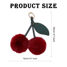 GETFACAI Cherry Keyring, Cherry Bag Charm, Bag Charms, Cherry Bag Charm, Versatile Key Chain, Cherry Bag Charm, Wallet Pendants Key Chain, Cherry Bag Pendants for Women, Purses Bags Handbags