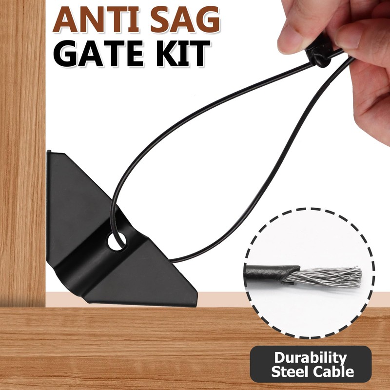 HARSKIYER Anti Sag Gate Kit 3 Pack, Cable with Turnbuckle