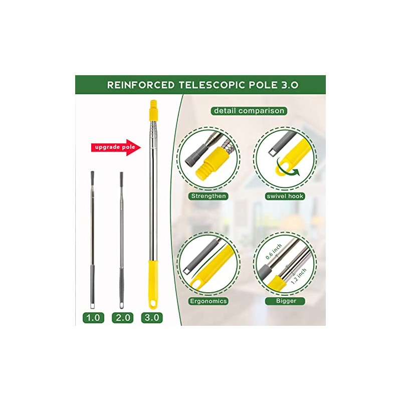 17FT Extendable Microfiber Duster Kit for High Ceilings