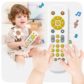 KIRALUMI Baby TV Remote Toy - Baby Early Learning Toys, Musical Toys, Toddler Toys with Realistic Play, Lights, and Sounds -6, 9, 12, 18 Month Boys Girls Toys Gift