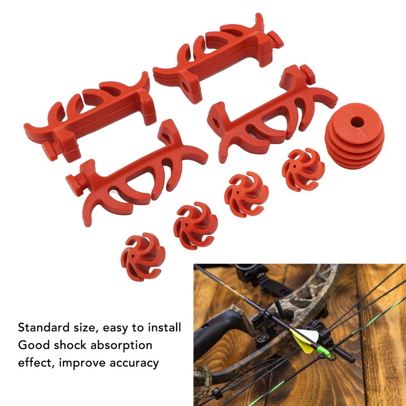 Rubber Shock Absorption Set Bow String Piece Dampening Stabilizer for