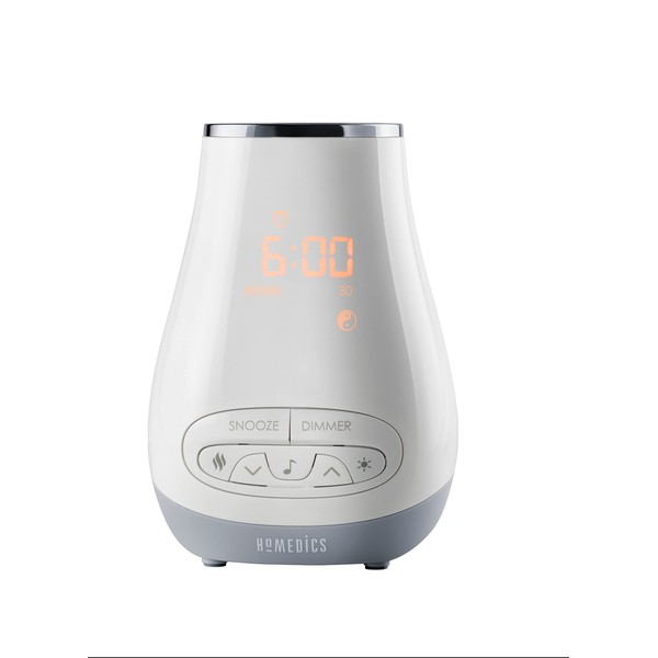 Homedics White Noise Sound Machine for Baby, Kids or Adults with Essential Oil Diffuser, 6 Soothing Sleep Sounds, Bluetooth Speaker, Night Light and Digital Alarm Clock