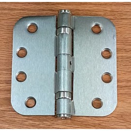 Hinge Outlet Commercial Door Hinges, 4 Inch with 5/8 Inch Radius, Ball Bearing, Non Removable Pin, Satin Nickel, 2 Pack