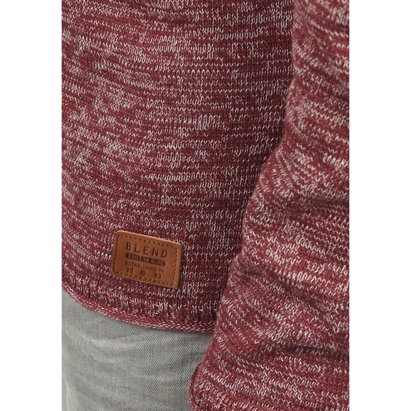 BLEND Dan Men's Knitted Pullover, size:L;colour:Andorra Red (73811)