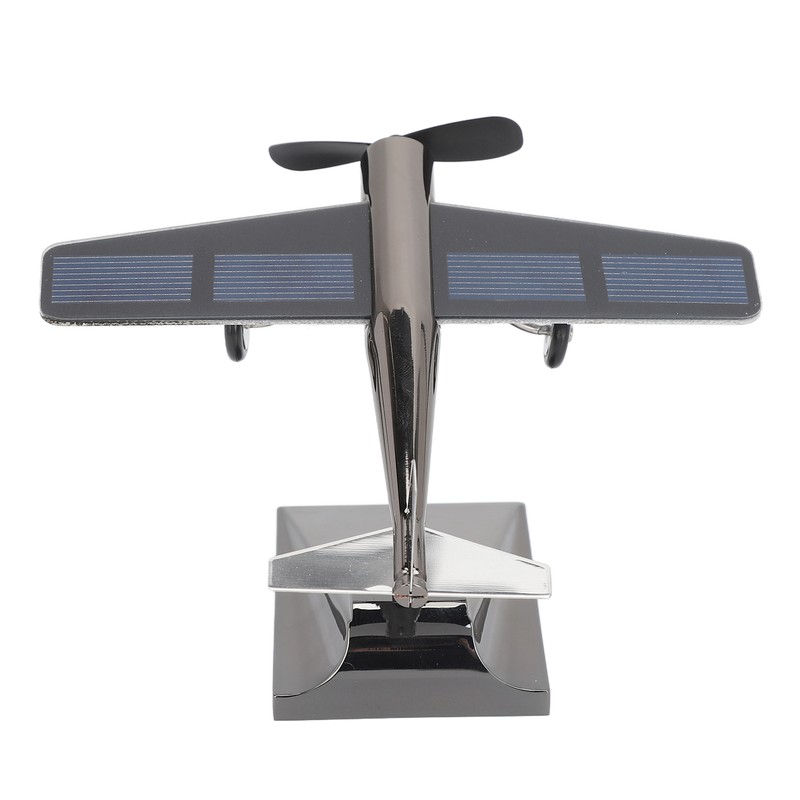 Solar Airplane Rotating Propellers Zinc Alloy Plastic Easy Assembly Solar