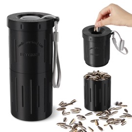 FIYEMNI Sunflower Seed Spit Cup, with Seed Storage & Shell Disposal. 3D Printed Portable Pistachios Snack Nut Bowl Cup for in-Car, Road Trip & Ball Games. Seed Lovers Gift (Black)