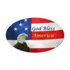 CafePress God Bless America Oval Car Magnet, Euro Oval Bumper