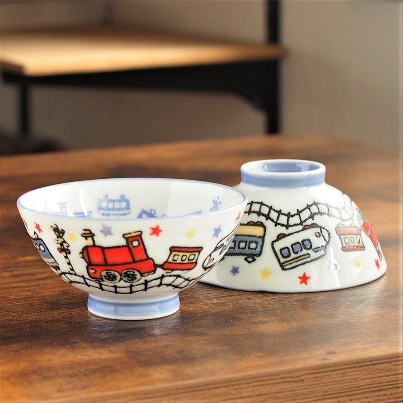 Minoru Pottery Kids Bowl, Train
