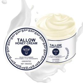 Pricyru Beef Tallow and Honey Balm, Beef Tallow for Skin, Natural Ingredient Whipped Beef Tallow and Honey Balm Moisturizer for Face and Body Skin