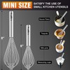 Walfos Mini Whisk,6+8" Non-Rust Small Whisk,304 Stainless steel Whisk Heat