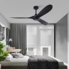 52" Flush Mount Solid Wood Ceiling Fan with Light 3