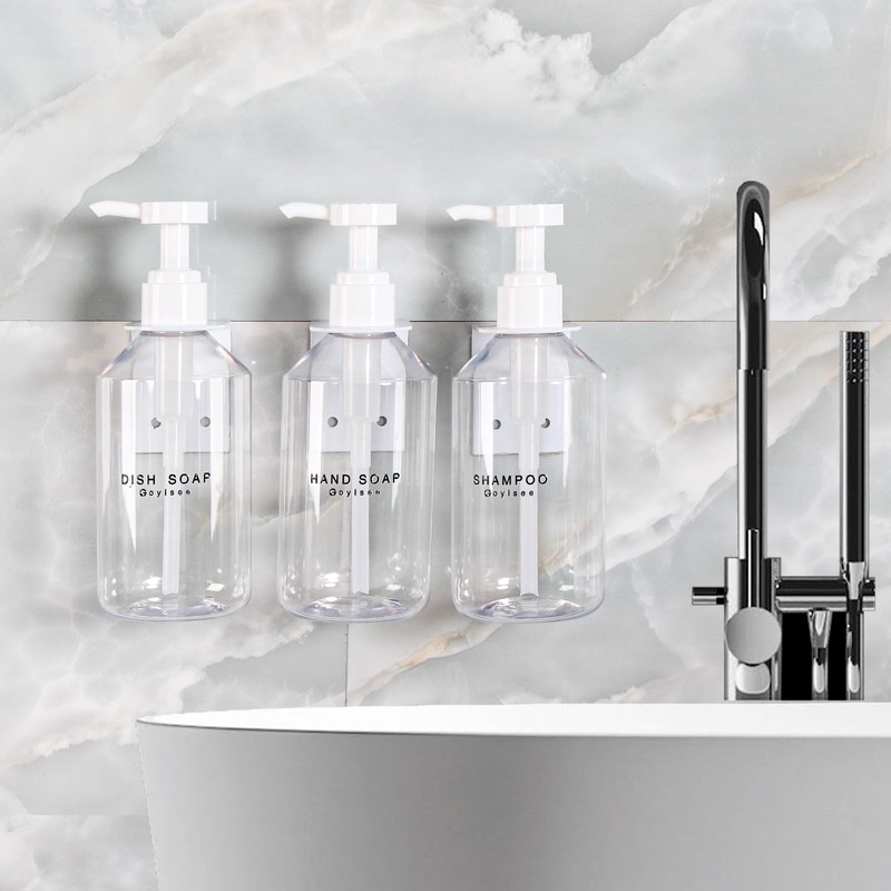 GOYISEE 3-Chamber Shampoo & Conditioner Dispenser - Wall-Mounted Soap Dispenser