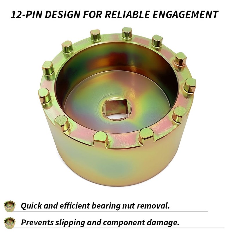 GOLKNHA 12 Pin Rear Axle Spindle Hub Bearing Retaining Nut