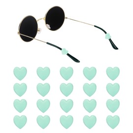 HARFINGTON 10pair Eyewear Ear Grip Heart-Shaped Silicone Eyeglasses Temple Stopper Anti-Slip Glasses Retainers Holder for Daily Wear Glasses Sunglasses Reading Eyeglasses, Green