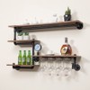 HEONITURE Industrial Pipe Shelves Wine Rack Wall Mounted with 4