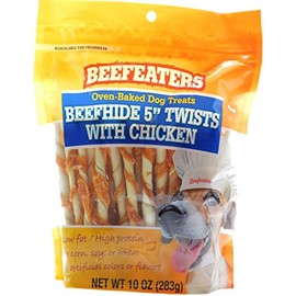 Beefeaters Oven Baked Beefhide & Chicken Twists Dog Treat 10 oz