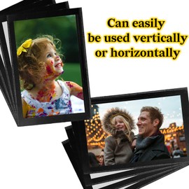 10 Pack 4"x6" Premium Super Slim Magnetic Picture Pockets Frames Holds 4 x 6 inches Photo for Refrigerator White Boader Design