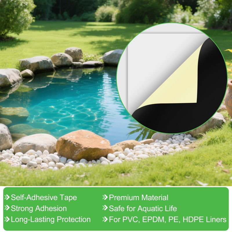 ToLanbbt 2PCS Pond Liner Repair Patch, 8'' x 8'' Self