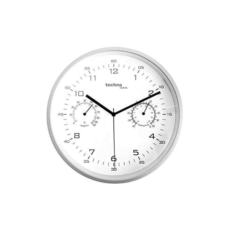Technoline Quartz Wall Clock WT 653 with Temperature and Humidity