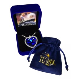 Dtup Set Joyería Plata Titanic Corazón Azul Zafiro Con Estuche