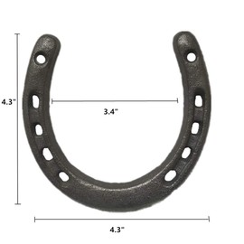 Cast Iron Horseshoe Wall Decor, Medium Horseshoe Sturdy Cast Iron 5 Holes On Each Side for Indoor Or Outdoor（2 pack)…