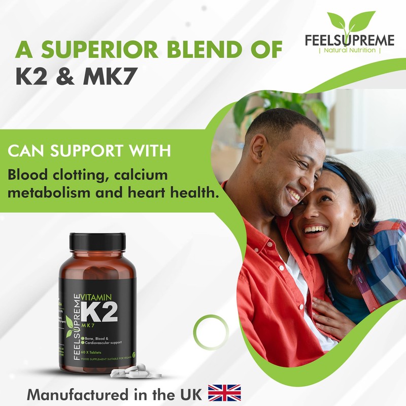 Vitamin K2 MK7 100mcg 60 High Strength Tablets 2 Months