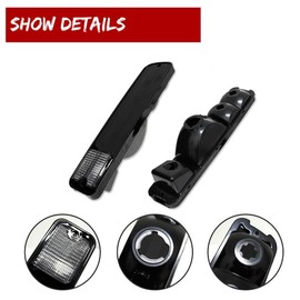 JWZHOUJW 2pcs Tail Light Assembly Set Rear Side ABS Black Smoked for Chevy for El Camino 1979-1987 for Malibu 1983,for GMC for Caballero 1982-1987 L&R Taillight Lamp Housings Kit Smooth