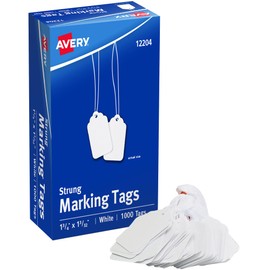 Avery 12204 Medium-Weight White Marking Tags, 1 3/4 x 1 3/32 (Box of 1000)