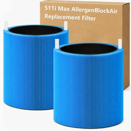 Bluearks 511i MAX Replacement Filter Compatible with BLUEAIR Blue Pure 511i Max AllergenBlockAir Purifier, Blue Pure F5MAX, H13 True HEPA & Activated Carbon Replacement Filter
