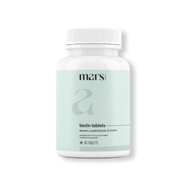 mars by GHC Hair Biotin, Promotes Healthy & Strong Hair Growth, Powered with Keratin, Amino Acids, Grape Seed Extract & Other Natural Supplements | 100% Vegan 60 Count (Pack of 1)