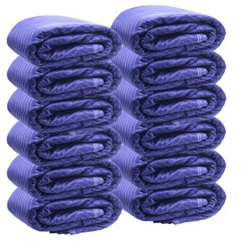 PME 12 Moving & Packing Blankets - Pro Max Series- 80" x 72" (70 lb/dz Weight) - Quilted Shipping Furniture Pads Light Blue and Blue